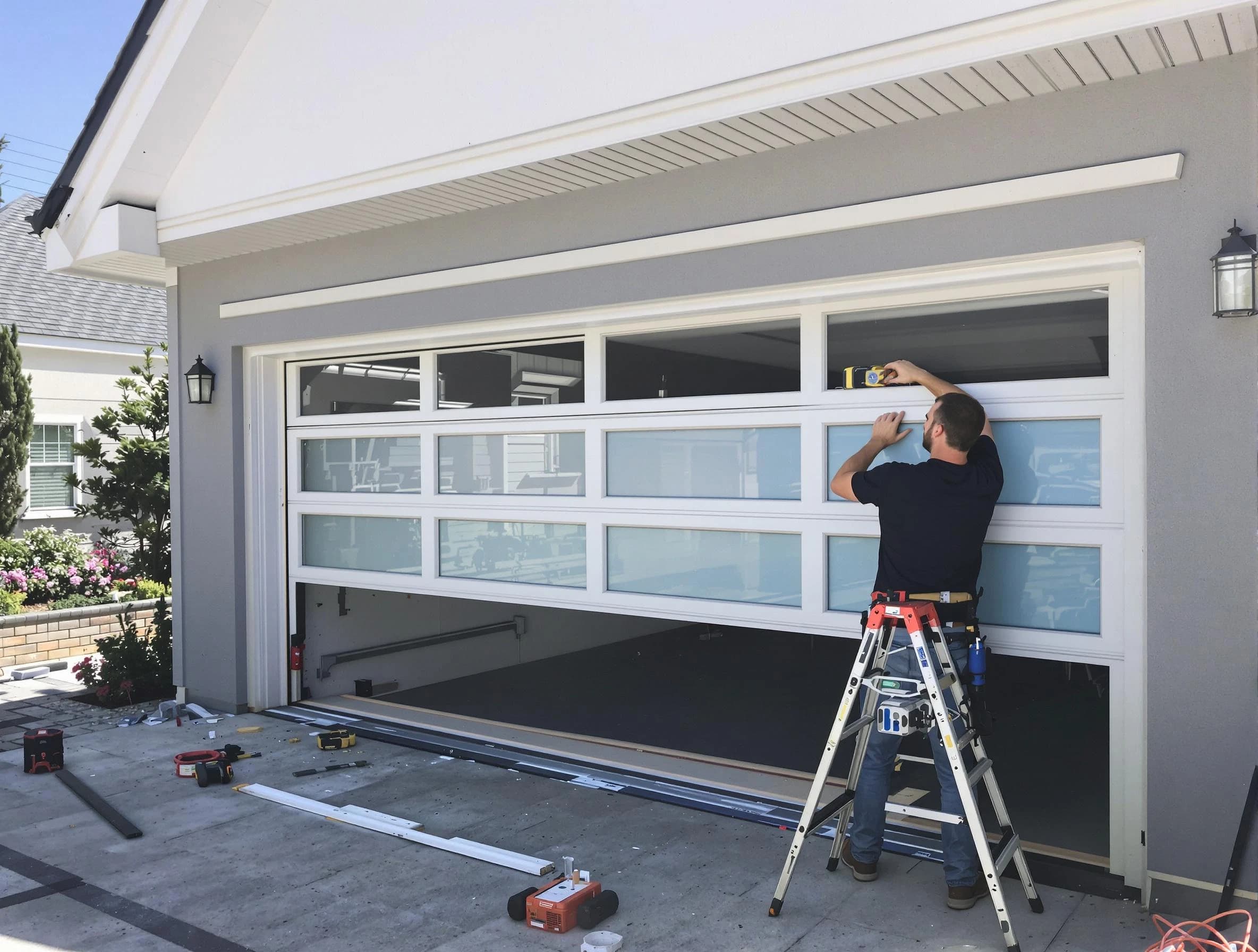 Gallatin Garage Door Repair team performing garage door replacement in Gallatin