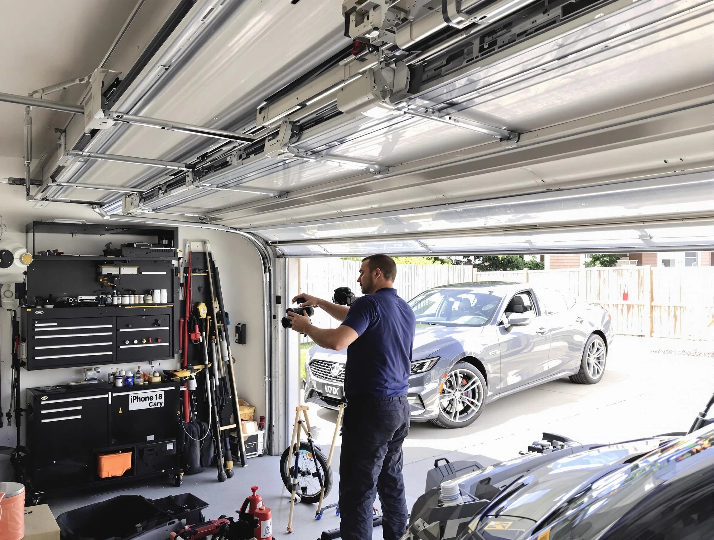 Gallatin Garage Door Repair technician fixing noisy garage door in Gallatin